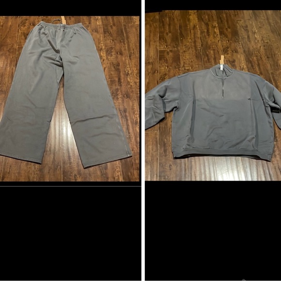 SET*Skims BOYFRIEND FLEECE BAGGY SWEATPANT AND FLEECE
SLOUCHY HALF ZIP PULLOVER - Picture 1 of 16